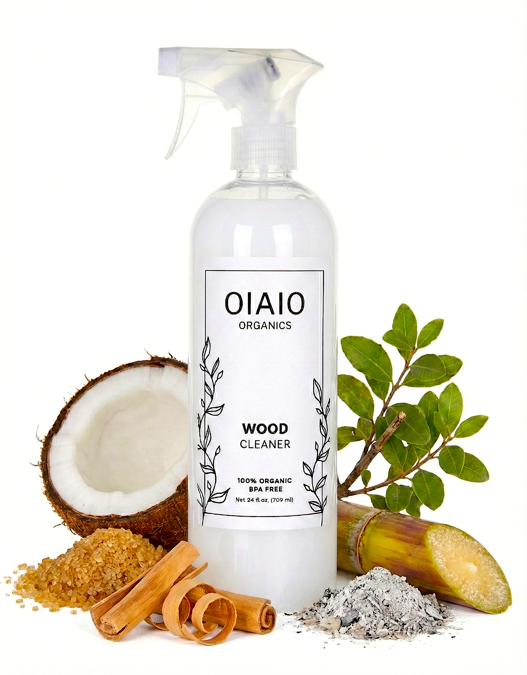 OIAIO Natural Wood Polish & Cleaner Spray 24oz - 100% Organic Premium Ingredients that Truly Perform