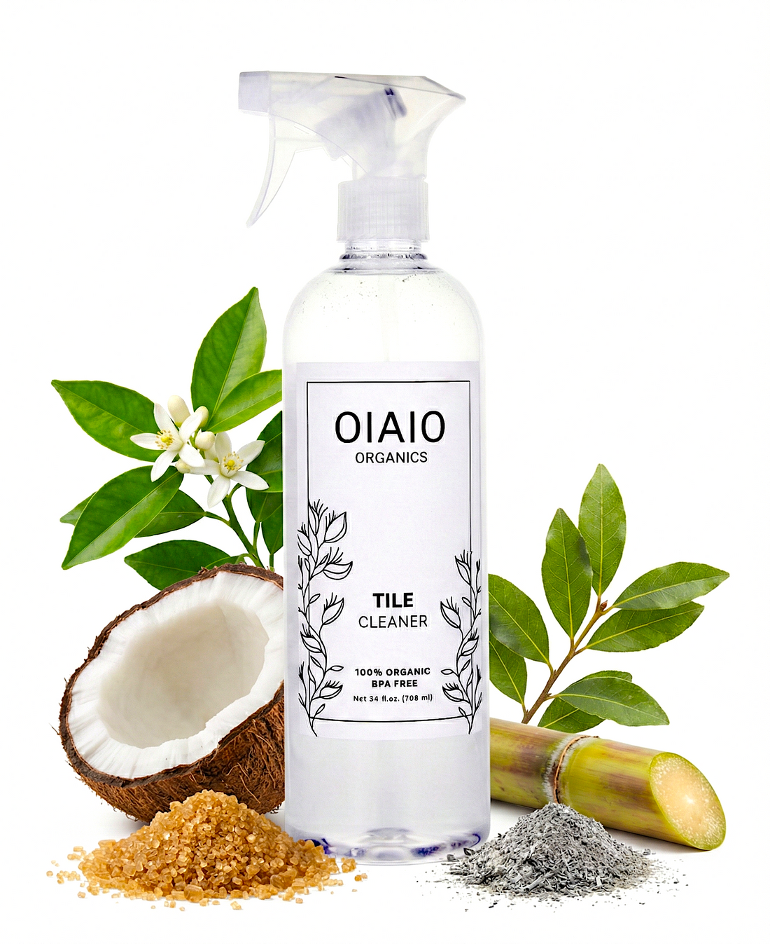 OIAIO Natural Tile Cleaner Spray 24oz - 100% Organic Premium Ingredients that Truly Perform