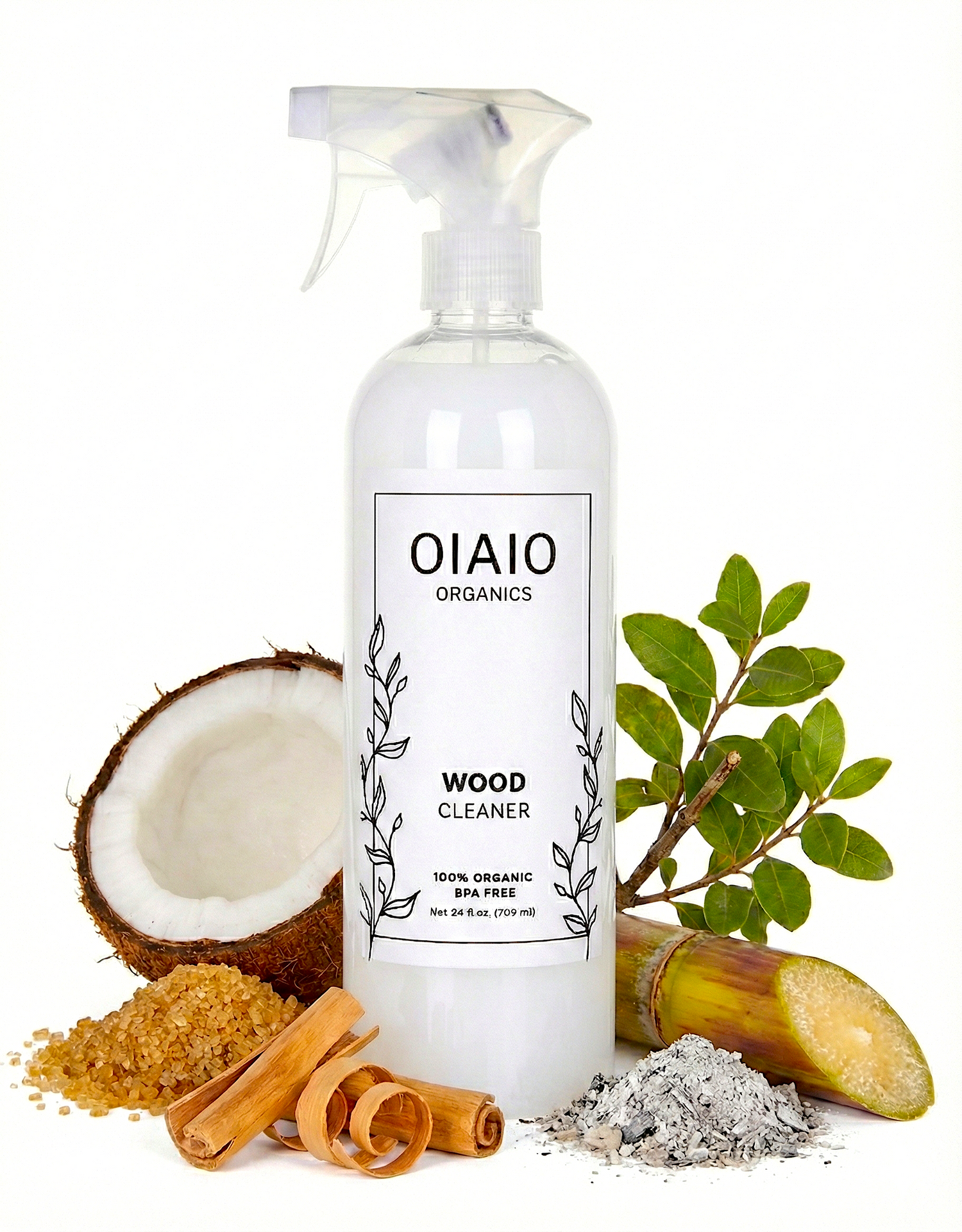OIAIO Natural Wood Polish &amp; Cleaner Spray 24oz - 100% Organic Premium Ingredients that Truly Perform